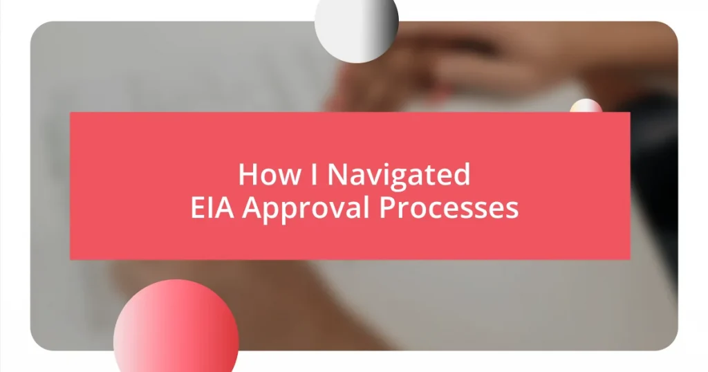 How I Navigated EIA Approval Processes