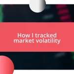 How I tracked market volatility