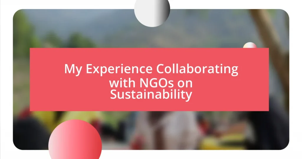 My Experience Collaborating with NGOs on Sustainability