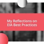 My Reflections on EIA Best Practices