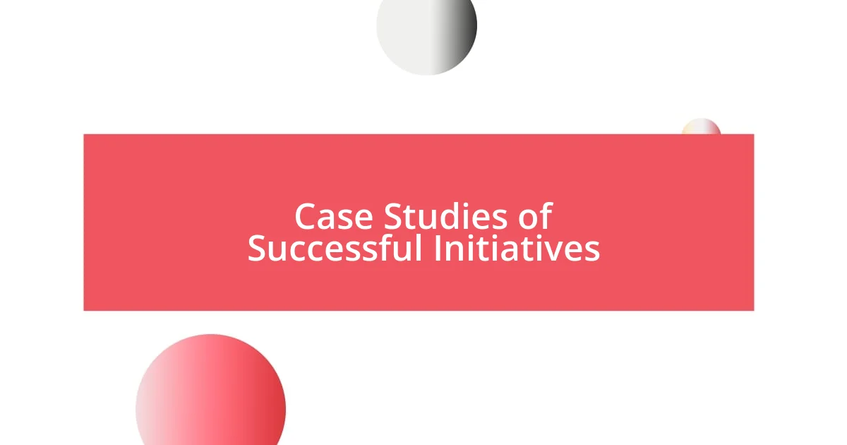 Case Studies of Successful Initiatives